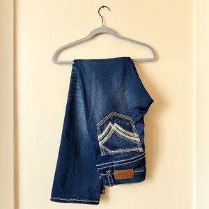 30x34 Buckle Black Denim Jeans with White Stitching